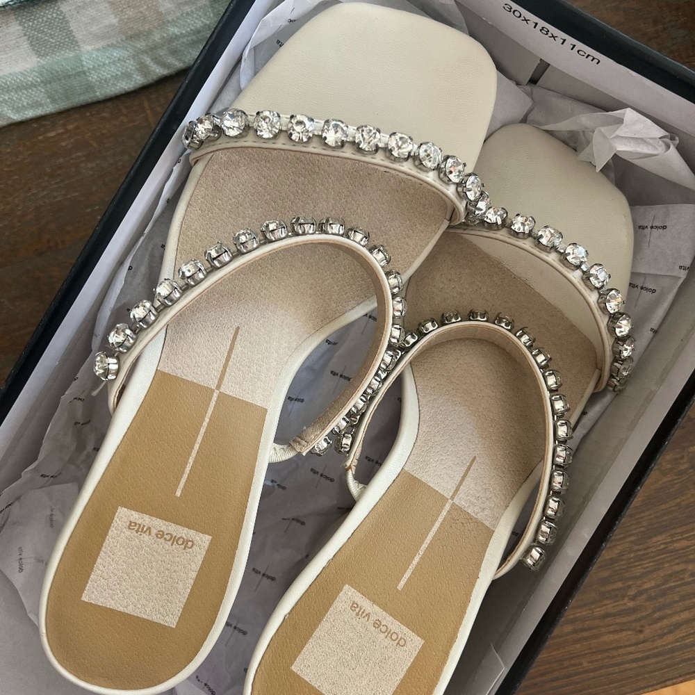 Ivory Dolce Vita Rhinestone Heel